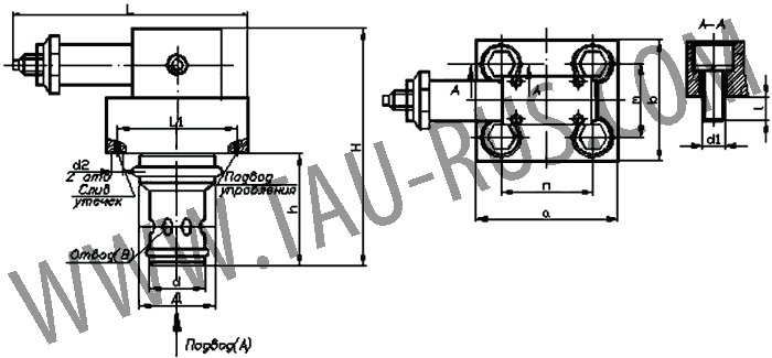 Размеры гидроклапанов КПВ10, КПВ20, КПВ32 Размеры гидроклапанов КПВ10, КПВ20, КПВ32