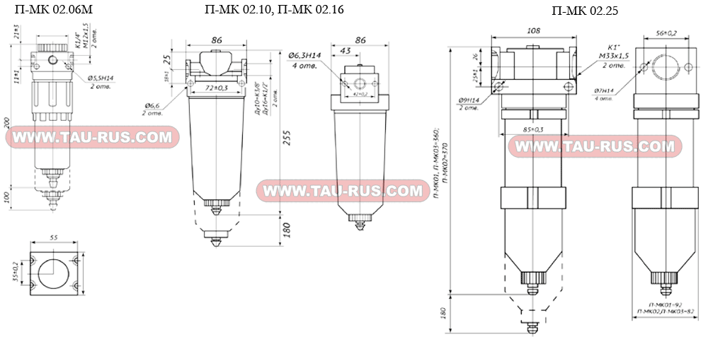 Чертёж, габаритные размеры П-МК 02.16, П-МК02.10, П-МК02.06М, П-МК02.25 Чертёж, габаритные размеры П-МК 02.16, П-МК02.10, П-МК02.06М, П-МК02.25