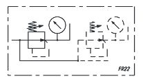 FR22 = Регулятор без сброса давления, с манометром FR22 = Регулятор без сброса давления, с манометром