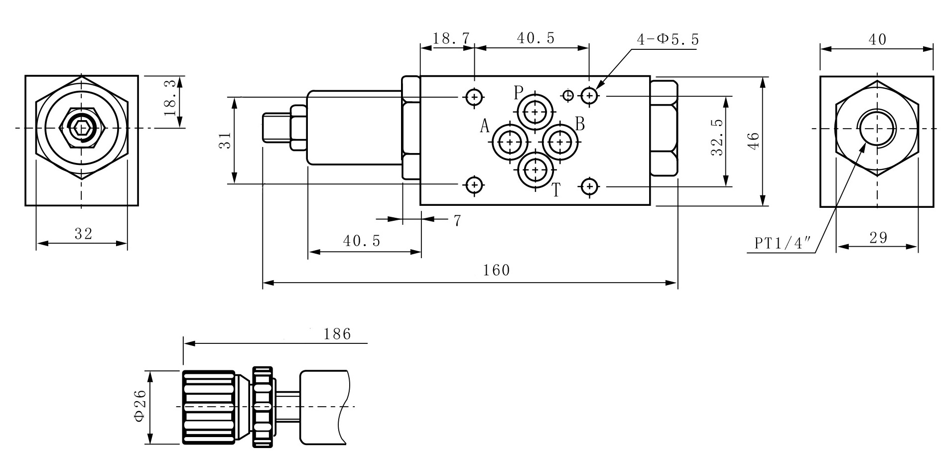 Габаритные и присоединительные размеры MPRV-02-B Габаритные и присоединительные размеры MPRV-02-B