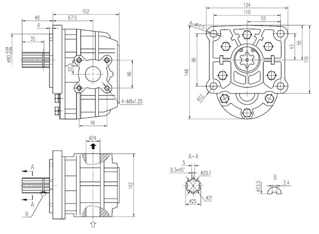 Чертеж насоса НШ32М-3 Чертеж насоса НШ32М-3