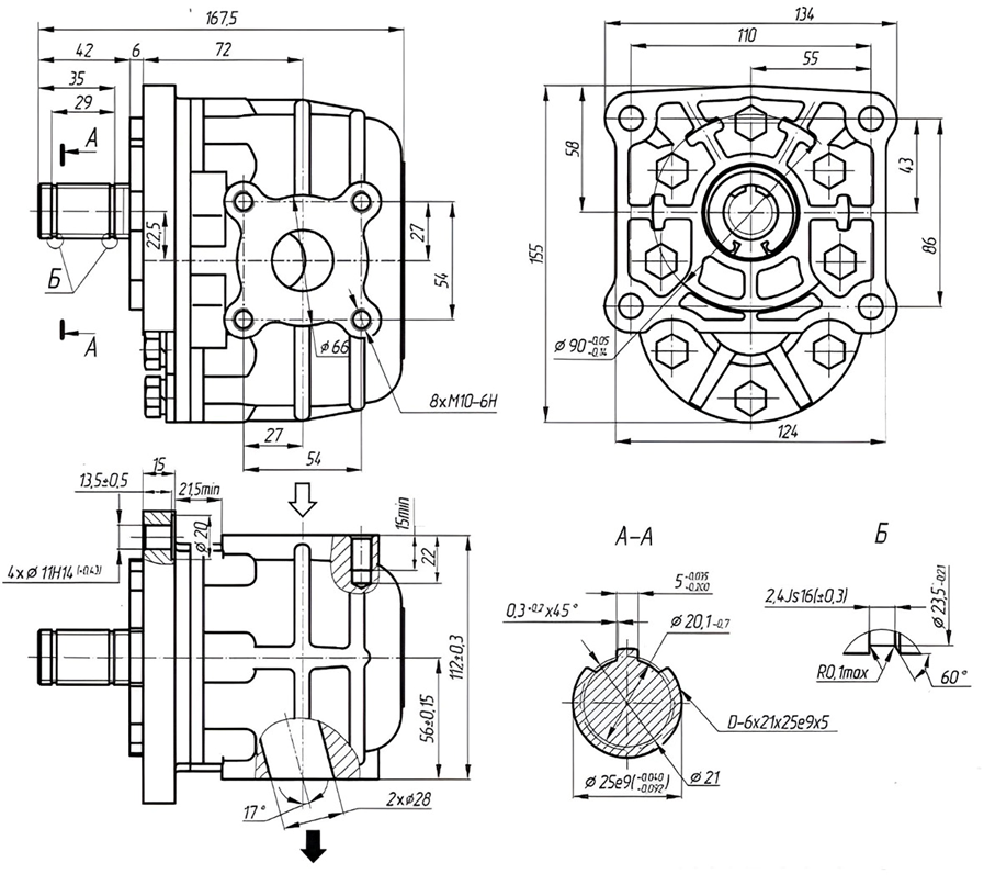 Чертеж насоса НШ50М-3 Чертеж насоса НШ50М-3