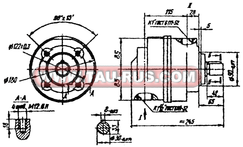 Присоединительные размеры пластинчатых насосов БГ12-24АМ, БГ12-24М, БГ12-25АМ Присоединительные размеры пластинчатых насосов БГ12-24АМ, БГ12-24М, БГ12-25АМ