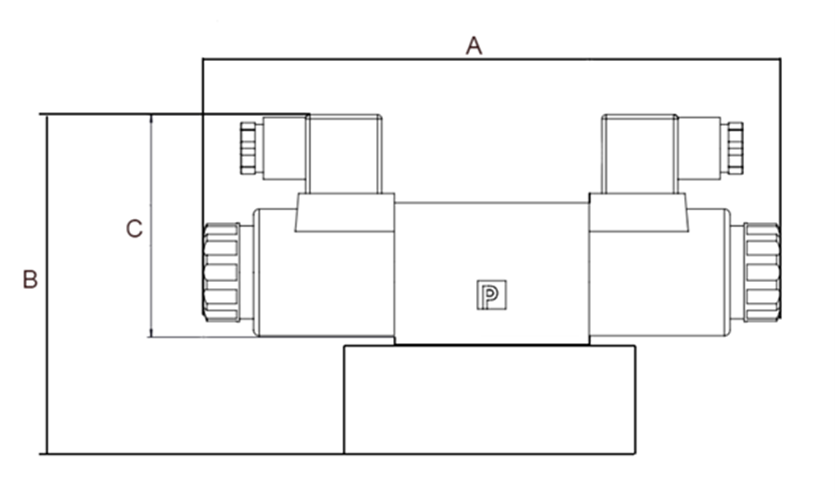 Чертеж гидрораспределителей серии ПГ73-1 с двухсторонним электромагнитным управлением Чертеж гидрораспределителей серии ПГ73-1 с двухсторонним электромагнитным управлением