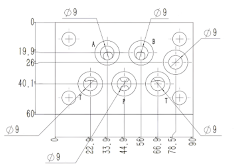 Монтажная поверхность гидрораспределителей, ПГ73-11, БПГ73-11 Монтажная поверхность гидрораспределителей, ПГ73-11, БПГ73-11