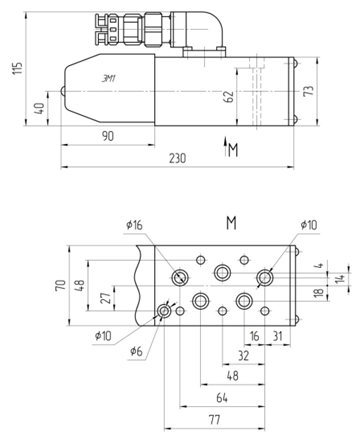 Габаритные размеры и монтажная поверхность БПГ73-12 Габаритные размеры и монтажная поверхность БПГ73-12