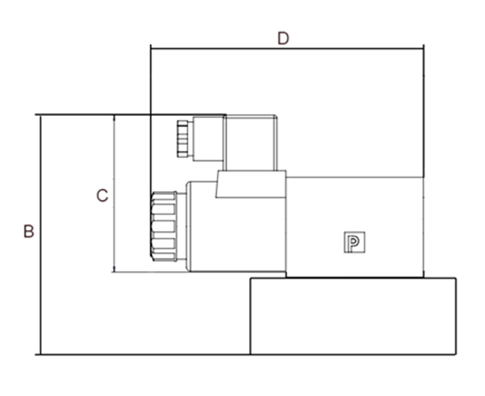 Чертеж гидрораспределителей серии ПГ73-1, с односторонним электромагнитным управлением Чертеж гидрораспределителей серии ПГ73-1, с односторонним электромагнитным управлением