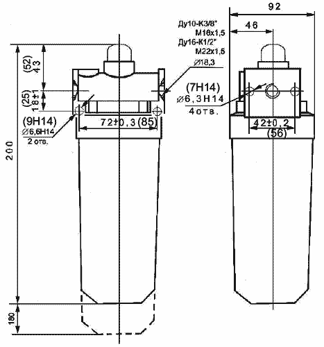 Чертёж, габаритные размеры П-МК 06-10Х, П-МК 06-16Х, П-МК 06-25Х Чертёж, габаритные размеры П-МК 06-10Х, П-МК 06-16Х, П-МК 06-25Х