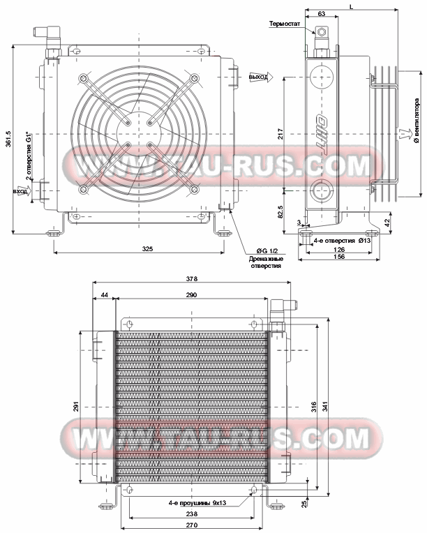 Схема размеров теплообменников SS24 Схема размеров теплообменников SS24