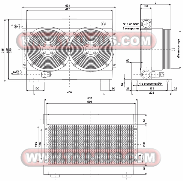 Схема размеров теплообменников SD20 Схема размеров теплообменников SD20