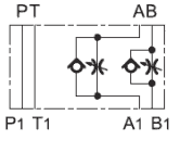 Гидросхема дросселя MERS-D/M/50 MERS-GD/M/50 Гидросхема дросселя MERS-D/M/50 MERS-GD/M/50