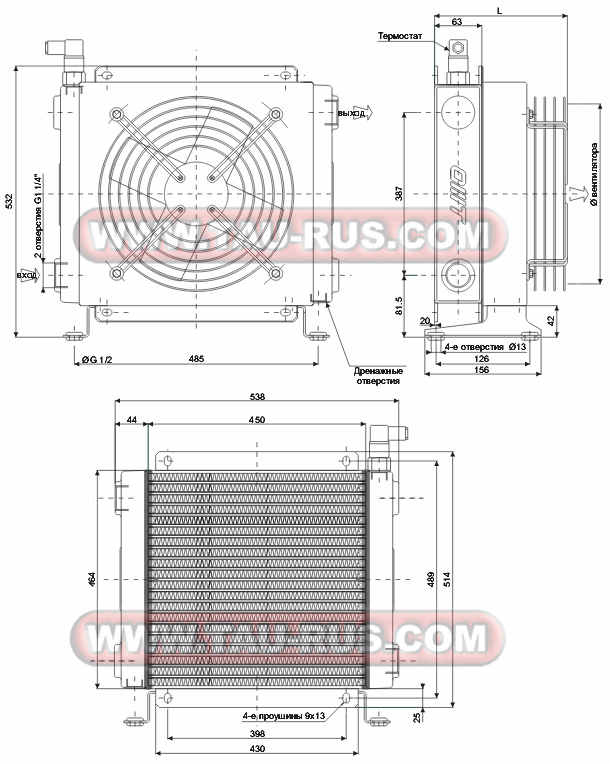 Схема размеров теплообменников SS40 Схема размеров теплообменников SS40