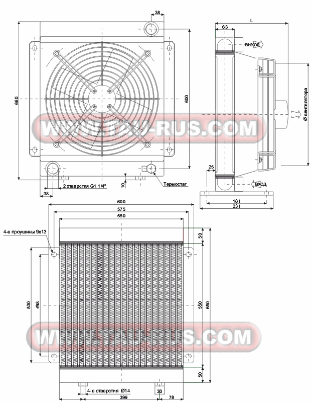 Схема размеров теплообменников SS50 Схема размеров теплообменников SS50