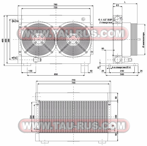 Схема размеров теплообменников SD30 Схема размеров теплообменников SD30