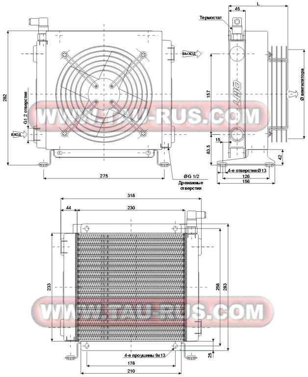 Схема размеров теплообменников SS20 Схема размеров теплообменников SS20