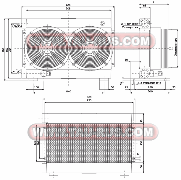 Схема размеров теплообменников SD30 Схема размеров теплообменников SD40