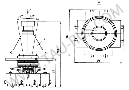 Габаритные размеры Крестовый переключатель ПК12-21Д801, ПК12-21Д802 Габаритные размеры Крестовый переключатель ПК12-21Д801, ПК12-21Д802